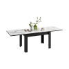 Стол раздвижной «Хьюстон» тип 2, черный, белый мрамор