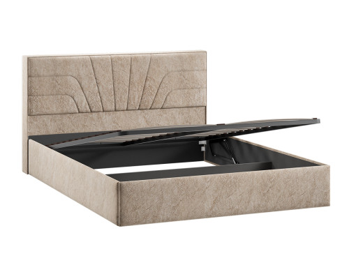 Кровать с ПМ «Пандора» 160 Тип 1 (с подъемным механизмом), Микровелюр Wellmart Dark Beige