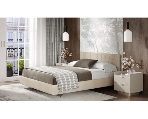 Кровать без ПМ «Эвори» 180 Тип 1 (без подъемного механизма), велюр Confetti Cream