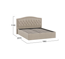 Кровать без ПМ «Адель»,1600 тип 1 (без подъемного механизма), велюр мокко светлый