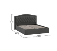 Кровать без ПМ «Адель» Тип 1 (без подъемного механизма), велюр графит
