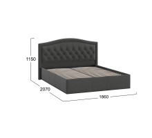 Кровать без ПМ «Адель» Тип 1 (без подъемного механизма), велюр графит