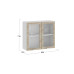 Шкаф навесной 800 c двумя дверями со стеклом «Гранита», Белый, Дуб Сонома