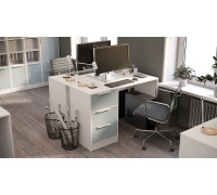 Набор мебели для офиса «Марли» №2, Белый, Серо-голубой