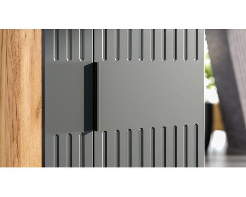 Гостиная «Моника», Дуб Крафт золотой, Графит матовый