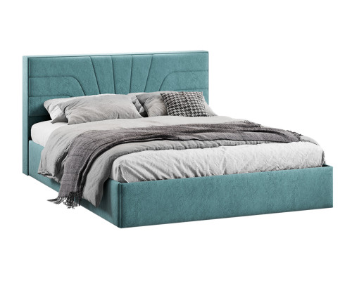 Кровать с ПМ «Пандора» 160 Тип 1 (с подъемным механизмом), Микровелюр Wellmart Indigo