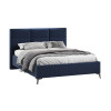 Кровать без ПМ «Делана» 160 (без подъемного механизма), Микровелюр Wellmart Blue