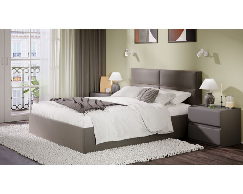 Кровать с ПМ «Глосс» 160 тип 1 (с подъемным механизмом) с заглушиной, велюр мокко темный