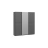Шкаф-купе 2092 с 2 глухими и 1 зеркальной дверями «Оскар Скания», ручка черная, серый графит, графит матовый