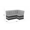 Скамья угловая «Оскар» исп. 2, микровелюр Wellmart Silver, Graphite