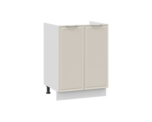 Шкаф напольный с двумя дверями (под накладную мойку) 600 «Белладжио», Белый, Софт панакота