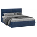 Кровать без ПМ «Глосс» Тип 1 1600 (без подъемного механизма),Микровелюр Wellmart Blue