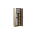 Шкаф комбинированный с 2 дверями «Хилтон» Исп.2.1, Дуб Крафт золотой, Графит матовый