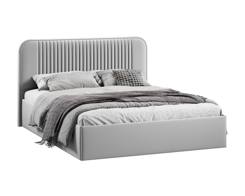 Кровать с ПМ «Тиффани» 1600 тип 1 с заглушиной, велюр Confetti Silver