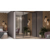 Шкаф-купе 2092 с 3 зеркальными дверями «Оскар», ручка черная, кашемир