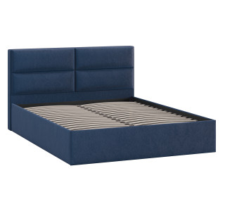 Кровать без ПМ «Глосс» Тип 1, 180 (без подъемного механизма), микровелюр Wellmart Blue