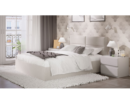 Кровать без ПМ «Глосс» 160 Тип 1 (без подъемного механизма), велюр Confetti Cream
