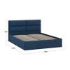 Кровать без ПМ «Глосс» 160 Тип 1 (без подъемного механизма), микровелюр Wellmart Blue