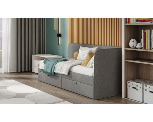 Кровать с мягкой обивкой «Молли» 80*200 Тип 1, Микровелюр Scandi Graphite 22