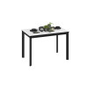 Стол раздвижной «Риттер» Тип 2, черный муар, керамика матовая белый мрамор