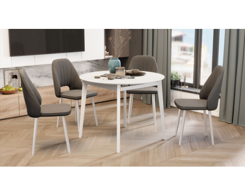 Стол обеденный раздвижной «Форли» тип 1, белый матовый