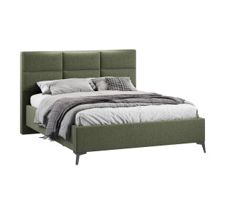 Кровать без ПМ «Делана» 160 (без подъемного механизма), Микровелюр Jercy Deep Green