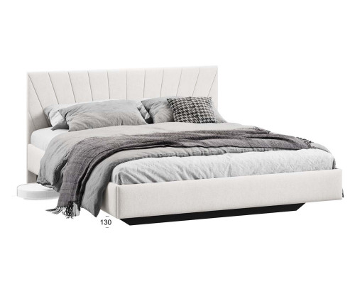 Кровать без ПМ «Эвори» 160 Тип 1 (без подъемного механизма), велюр светлый
