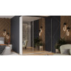 Шкаф-купе 2092 с 3 зеркальными дверями «Оскар», ручка серебро, белый снег
