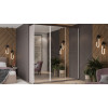 Шкаф-купе 2092 с 3 зеркальными дверями «Оскар», ручка белая, кашемир