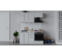 Кухонный гарнитур «Белладжио» длиной 160 см со шкафом НБ,белый,фон белый