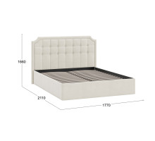Кровать без ПМ «Анабель», 1600 тип 1 (без подъемного механизма), замша светло-бежевая