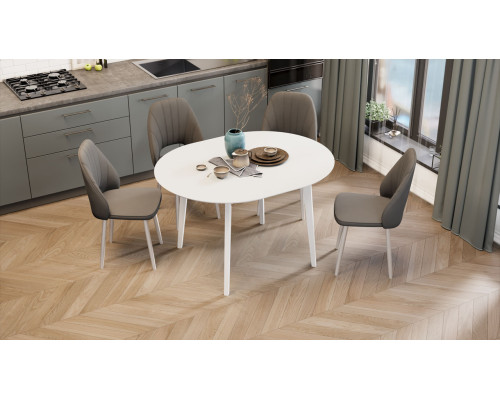 Стол обеденный раздвижной «Форли» тип 1, белый матовый