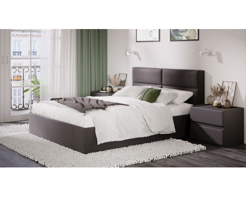 Кровать с ПМ «Глосс» 160 тип 1 (с подъемным механизмом) с заглушиной, велюр Confetti Stone