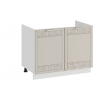 Шкаф напольный с двумя дверями (под накладную мойку) «Долорес»,Белый/Крем