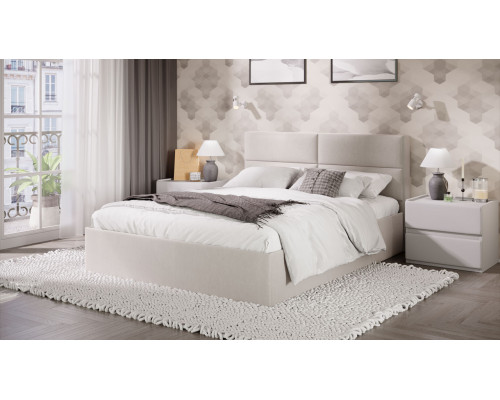 Кровать без ПМ «Глосс» 160 Тип 1 (без подъемного механизма), велюр Confetti Cream
