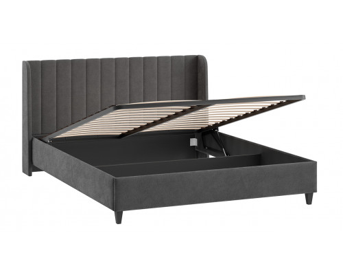 Кровать с ПМ «Шанель» 160 (с подъемным механизмом), Микрошенилл Relax Graphite