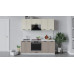 Кухонный гарнитур «Лорас» длиной 200 см со шкафом НБ, белый, холст брюле, холст латте