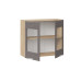 Шкаф навесной 800 c двумя дверями со стеклом «Долорес», Дуб Крафт золотой, Муссон