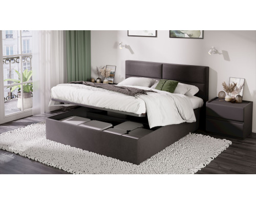 Кровать с ПМ «Глосс» 160 тип 1 (с подъемным механизмом) с заглушиной, велюр Confetti Stone