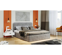 Кровать с ПМ «Тиффани» 160 тип 1 (с подъемным механизмом), микровелюр Wellmart Silver
