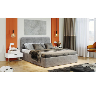 Кровать с ПМ «Тиффани» 160 тип 1 (с подъемным механизмом), микровелюр Wellmart Silver