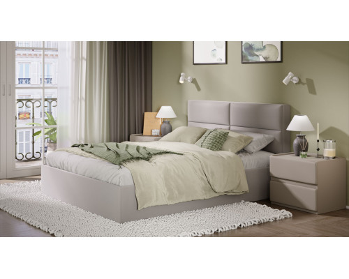 Кровать без ПМ «Глосс» 160 Тип 1 (без подъемного механизма), велюр Confetti Smoke