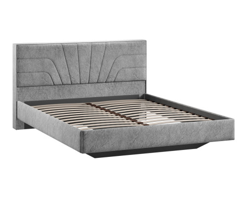 Кровать без ПМ «Пандора» 160 Тип 1 (без подъемного механизма), Микровелюр Wellmart Silver