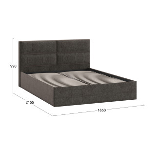 Кровать без ПМ «Глосс» 160 Тип 1 (без подъемного механизма), микровелюр Jercy Stone