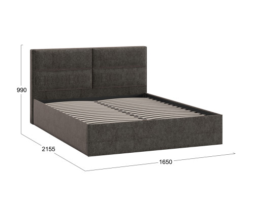Кровать без ПМ «Глосс» Тип 1 (без подъемного механизма),Микровелюр Jercy Stone
