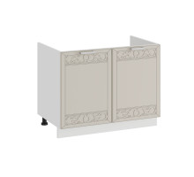 Шкаф напольный с двумя дверями (под накладную мойку) «Долорес»,Белый/Крем