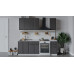 Кухонный гарнитур «Белладжио» длиной 160 см,белый, софт графит