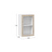 Шкаф навесной 450 c одной дверью со стеклом «Гранита», Белый, Дуб Сонома