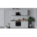 Кухонный гарнитур «Детройт» длиной 200 см со шкафом НБ, белый/белый глянец
