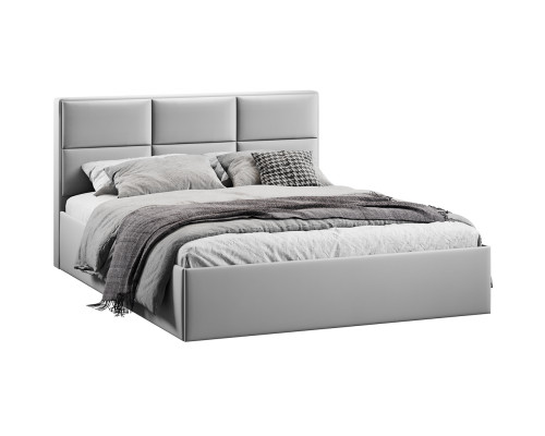 Кровать с ПМ «Стелла» 1600 тип 1 с заглушиной, Велюр Confetti Silver